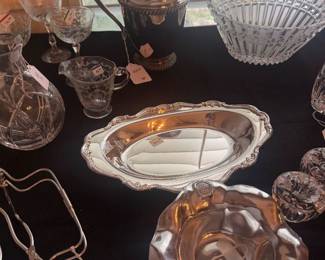 Silver plate serving pieced