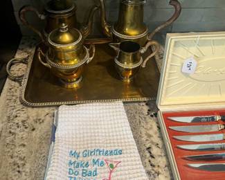 Brass tea set