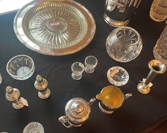 Silver plate and crystal