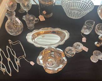 Silver plate and crystal