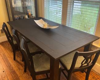 Dining table with four chair. Black is beautiful