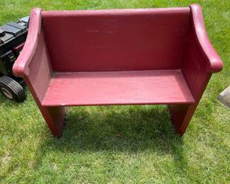 Small painted church pew