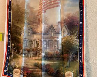 THOMAS KINKADE GARDEN FLAGS WITH BOX AND CERTIFICATES