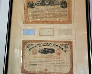 Framed railroad stocks