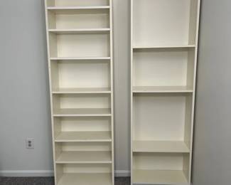 Ikea White Billy Bookcases 2 with Adjustable Shelves