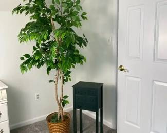 Artificial Ficus Tree 3Drawer Accent Table