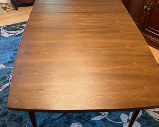 MidCentury MCM Solid Wood Dining Table with Protector Pad and Removable Leaf