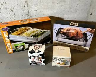 Food ServingCooking Lot Roasting Pan, Milkshake Maker, VillaWare Pasta Maker, Buffet Server