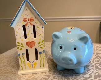 2 Ceramic Coin Banks