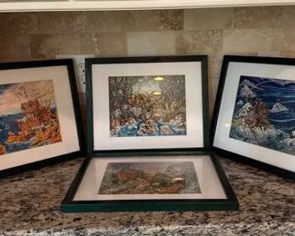 4 Noahs Ark Themed Framed Pictures