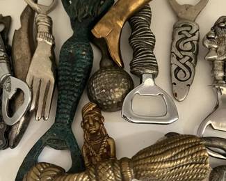 Metal Bottle Opener Lot 21 Pcs Italy, Pewter, Cast Iron, Mermaids, Crab Claw, Vintage and MORE
