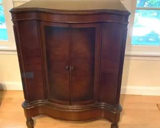 Vintage Art Deco Style Wood Cabinet with Inlay