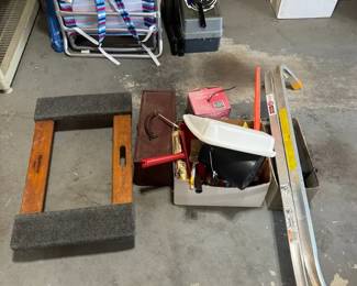 Garage Workshop Supplies Tools Lot Vintage Toolbox, Paint Accessories, Screen Repair More