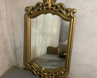 Vintage Gold Ornate Wall Mirror Baroque Hollywood Regency Style