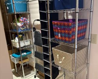 Metal rack with clothes rack