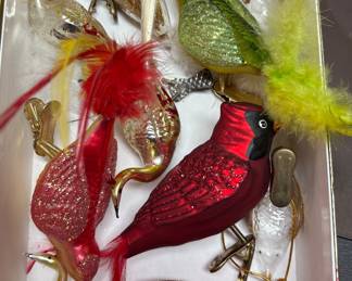 Bird ornaments glass
