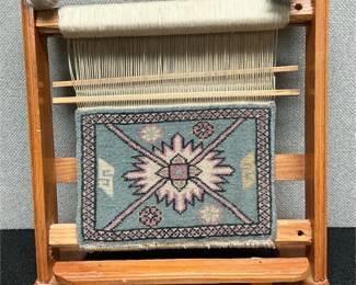 Vintage Turkish Mini Carpet Weaver Display