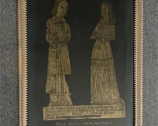 Vintage British Brass Framed Rubbing 