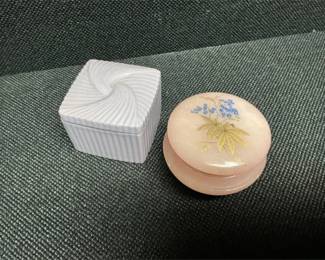 Avon and pink glass trinket box