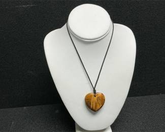 Tiger Eye heart shaped pendant