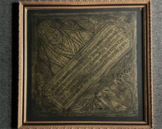 Vintage British Brass Framed Rubbing 