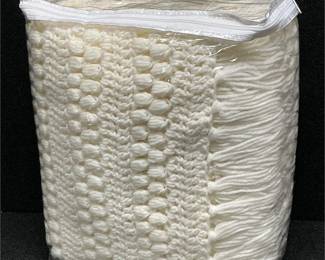 Beautiful Ivory Colored Crochet or Knitted Blanket
