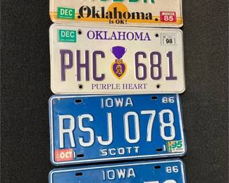 Vintage license plates