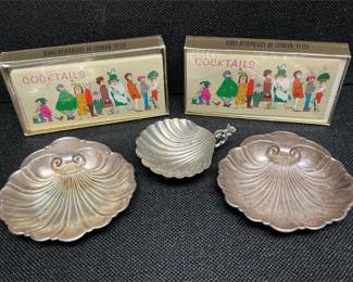 Gorham Sterling Shells and Vintage Cocktails Cards
