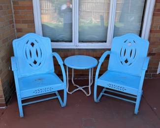 Blue Metal chairs