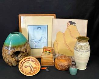 15CT177R. C. Gorman Prints and African  Island Decor