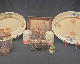 15CT181Vintage Henk Bros Print And Antique George Lyn Sunset Pottery