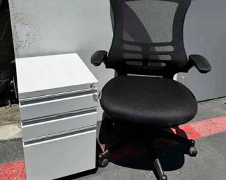 15CT114Desk Chair And Filing Cabinet