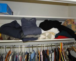 Lots of sweaters and clothes