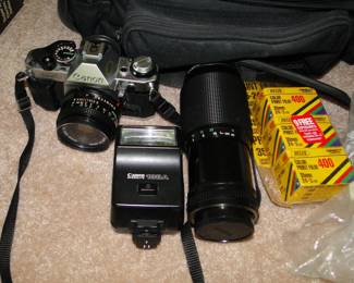 Canon A1 Camera with lens film and flash