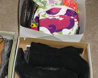 Cosmetic bags, boots