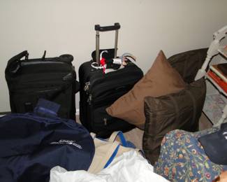 Suitcases and canvas bags