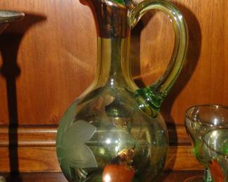 Bohemia glass decanter and glasses