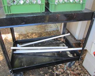 Metal Utility Cart on Wheels