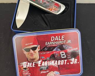 Dale Earnhardt Jr 8 Budweiser NASCAR Pocket Knife In A Collectible Tin Box