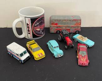 Vintage Hot Wheels Matchbox Cars With London Transport Collectors Mug