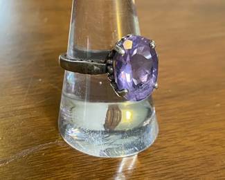 Amethyst and Sterling Silver Ring