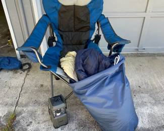 High Adventure By The North Face Down Sleeping Bag Camping Chair Coleman Lantern