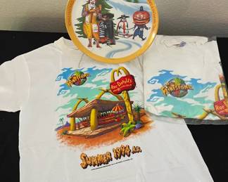Vintage Ronald McDonald Hamburgler Plate 2 Vintage TShirts McDonalds The Flintstones