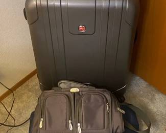 Gray Wenger Suitcase with Two Duffel Bags