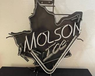 Vintage Molson Ice Beer Neon Bar Sign