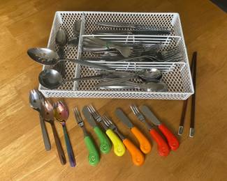 Community Brand Stainless Steel Silverware with Colorful Charcuterie Forks and Knives and More