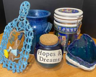 Starbucks Ceramic Canister with Tumbleweed Pottery Jar Cowboy Trivet and More