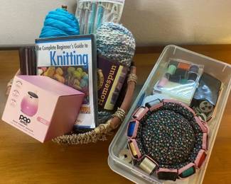 Knitting and Sewing Supplies including Thread Yarn and Knitting Needles