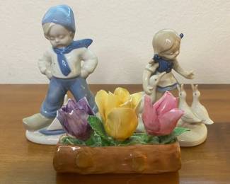Coalport Bone China Flowers with GDR Porcelain Figures