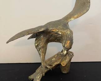 Vintage Brass American Bald Eagle Sculpture